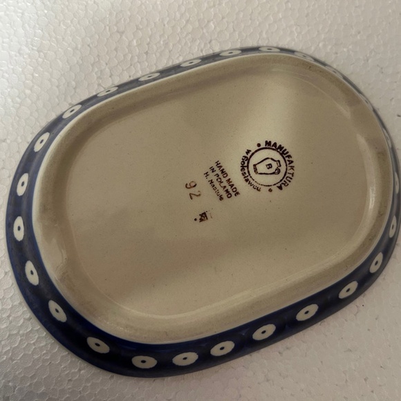 BOLESLAWIEC butter dish and cup and saucer POKE A DOT - Picture 5 of 5